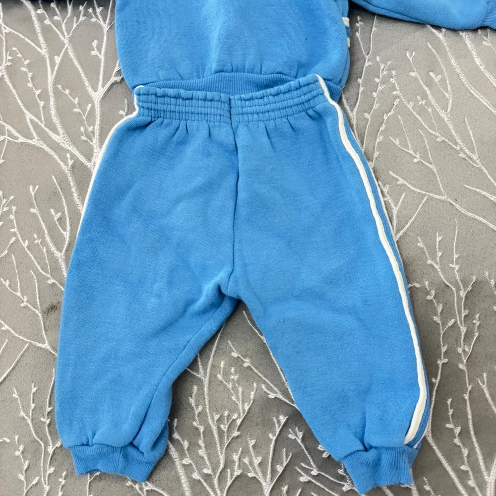 Vintage ShirTees Blue Acrilan Tracksuit Set 9 Mnths Made in USA Zip Hoodie Pants